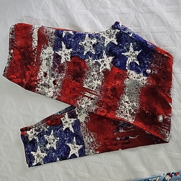 2 LulaRoe USA Leggings, Red, White & Blue, Adult One Size - Picture 2 of 9